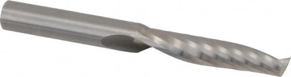 Onsrud - 3/8" Cutting Diam x 1-5/8" Length of Cut, 1 Flute, Upcut Spiral Router Bit - Uncoated, Right Hand Cut, Solid Carbide, 3-1/2" OAL x 3/8" Shank Diam, Single Edge, 21° Helix Angle - A1 Tooling