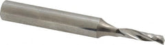 Onsrud - 1/8" Cutting Diam x 1/2" Length of Cut, 1 Flute, Upcut Spiral Router Bit - Uncoated, Right Hand Cut, Solid Carbide, 2" OAL x 1/4" Shank Diam, Single Edge, 21° Helix Angle - A1 Tooling