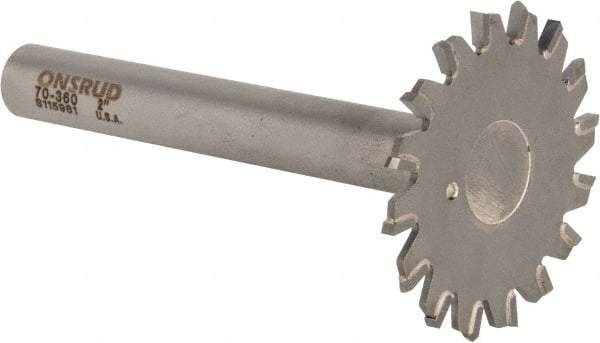 Onsrud - 2" Diam x 0.095" Blade Thickness, 16 Tooth Slitting and Slotting Saw - Shank Connection, Right Hand, Uncoated, Carbide-Tipped, -5° Rake - A1 Tooling