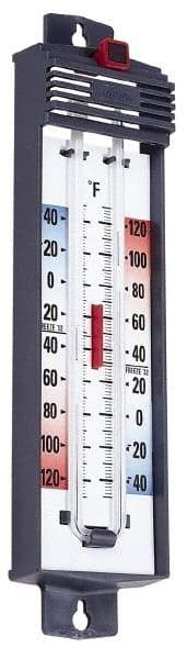 Taylor - -40 to 120°F, Min and Max Thermometer - 5 Inch Long x 4-3/8 Inch Wide, Push Button Reset Thermometer - A1 Tooling