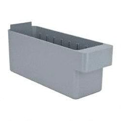 Quantum Storage - 28 Lb. Load Capacity, 11-5/8" Deep, Gray High-Impact Polystyrene Drawer Bin - 4-5/8" High x 3-3/4" Wide x 11-5/8" Long - A1 Tooling