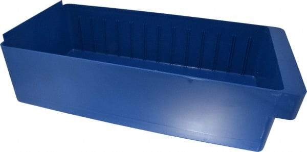 Quantum Storage - 28 Lb. Load Capacity, 17-5/8" Deep, Blue High-Impact Polystyrene Drawer Bin - 4-5/8" High x 8-3/8" Wide x 17-5/8" Long - A1 Tooling