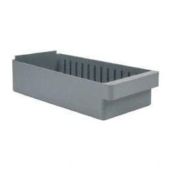 Quantum Storage - 28 Lb. Load Capacity, 17-5/8" Deep, Gray High-Impact Polystyrene Drawer Bin - 4-5/8" High x 8-3/8" Wide x 17-5/8" Long - A1 Tooling