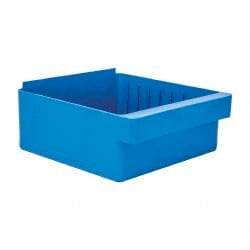 Quantum Storage - 28 Lb. Load Capacity, 11-5/8" Deep, Blue High-Impact Polystyrene Drawer Bin - 4-5/8" High x 11-1/8" Wide x 11-5/8" Long - A1 Tooling