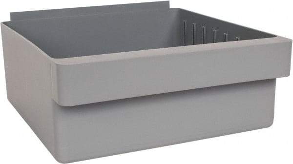 Quantum Storage - 28 Lb. Load Capacity, 11-5/8" Deep, Gray High-Impact Polystyrene Drawer Bin - 4-5/8" High x 11-1/8" Wide x 11-5/8" Long - A1 Tooling