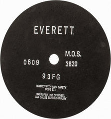 Everett - 12" Cutoff Wheel - 3/32" Thick, 1" Arbor, Use with Gas Powered Saws - A1 Tooling