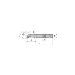 Indexable Boring Bar:  E-A0508H SWUCR 02,  5.80 mm Min Bore,  8.00 mm Shank Dia,  93.00&deg N/A Solid Carbide 100.0000″ OAL,  Screw Clamping,