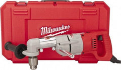 Milwaukee Tool - 1/2" Keyed Chuck, 500 RPM, D-Handle Electric Drill - 7 Amps, 120 Volts, Reversible, Includes 3/16" Socket Wrench, 9/16" Open End Wrench, RAD Assembly, Side Handle - A1 Tooling