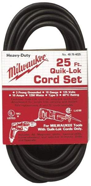 Milwaukee Tool - Power Drill Quik-Lok Cord Set - For All Magnum Drills - A1 Tooling