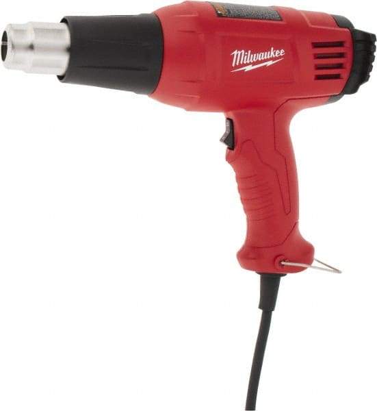 Milwaukee Tool - 570 to 1,000°F Heat Setting, 14.8 CFM Air Flow, Heat Gun - 120 Volts, 11.6 Amps, 1,400 Watts, 10.13' Cord Length - A1 Tooling