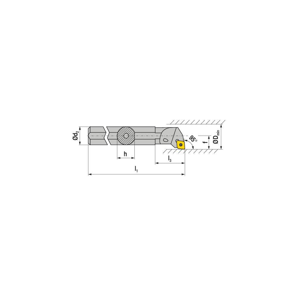 Indexable Boring Bar:  S16R SCLCL 09,  20.00 mm Min Bore,  16.00 mm Shank Dia,  95.00&deg N/A Steel 200.0000″ OAL,  Screw Clamping,