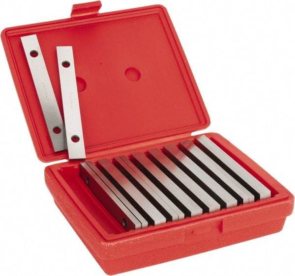 Value Collection - 18 Piece, 6 Inch Long Tool Steel Parallel Set - 3/4 to 1-3/4 Inch High, 1/4 to 1/4 Inch Thick, 52-58 RC Hardness, Sold as 9 Pair - A1 Tooling