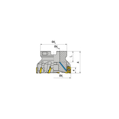 Indexable Square-Shoulder Face Mill:  A211500R1011B150200EF,  5'' Cut Dia,  1.5000″ Arbor Hole Dia,  0.3940″ Max Cutting Depth Uses  10,  XD.T 11T3 Inserts,  Through Coolant,  Series  A211-11