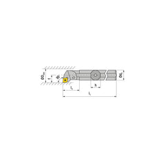 Indexable Boring Bar:  A08F SCLCR 06,  11.00 mm Min Bore,  8.00 mm Shank Dia,  95.00&deg N/A Steel 80.0000″ OAL,  Screw Clamping,