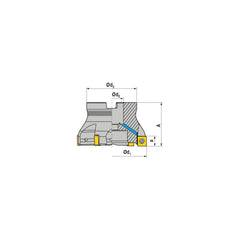 Indexable Square-Shoulder Face Mill:  A491.100.R.10-12,  32.0000″ Arbor Hole Dia, Uses  10,  SNHU 1204 Inserts,  Through Coolant,  Series  A491-12