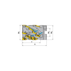 Indexable Square-Shoulder Face Mill:  A211.80.R.05K4-20,  32.0000″ Arbor Hole Dia, Uses  20,  XD.. 2007.. Inserts,  Through Coolant,  Series  A211-20