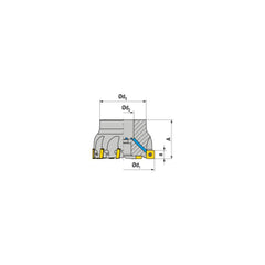 Indexable Square-Shoulder Face Mill:  A490.40.R.05-09,  16.0000″ Arbor Hole Dia, Uses  5,  SD.. 09T3.. Inserts,  Through Coolant,  Series  A490-09