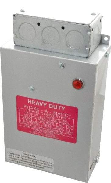 Made in USA - 1 to 3 hp Static Phase Converter - A1 Tooling