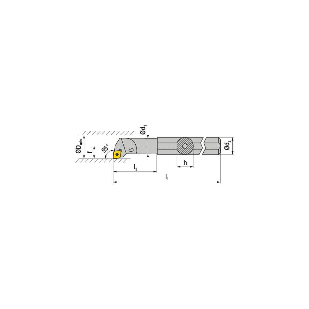 Indexable Boring Bar:  E-A0608F SCLCR 06,  8.00 mm Min Bore,  8.00 mm Shank Dia,  95.00&deg N/A Solid Carbide 100.0000″ OAL,  Screw Clamping,