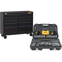 Tool Roller Cabinets; Overall Weight Capacity: 1500 lb; Drawer Capacity: 100 lb; Top Material: Vinyl; Color: Black; Overall Depth: 18 in; Overall Height: 40.5 in; Overall Width: 52; Drawer Slide Type: Ball Bearing; Cabinet Material: Steel; Wheel Material: