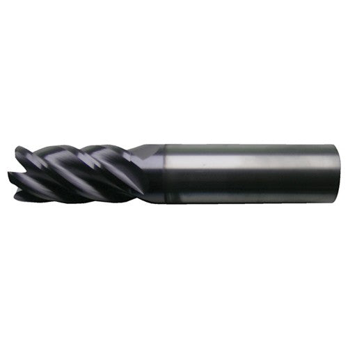 ‎5/8″ × 5/8″ × 1-1/4″ × 3-1/2″ RHS / RHC Solid Carbide 5-Flute High-Performance End Mill for Ferrous Material - Bright - Exact Industrial Supply