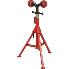 Rothenberger - 1/2" to 16" Pipe Capacity, Folding Pipe Stand with 2 Roller Head - 27" to 50" High, 2,500 Lb Capacity - A1 Tooling