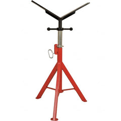 Rothenberger - 1/2" to 16" Pipe Capacity, Portable Folding Vee-Head Stand - 27" to 50" High, 2,500 Lb Capacity - A1 Tooling