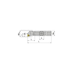 Indexable Boring Bar:  A40T STFCR 16,  50.00 mm Min Bore,  40.00 mm Shank Dia,  90.00&deg N/A Steel 300.0000″ OAL,  Screw Clamping,