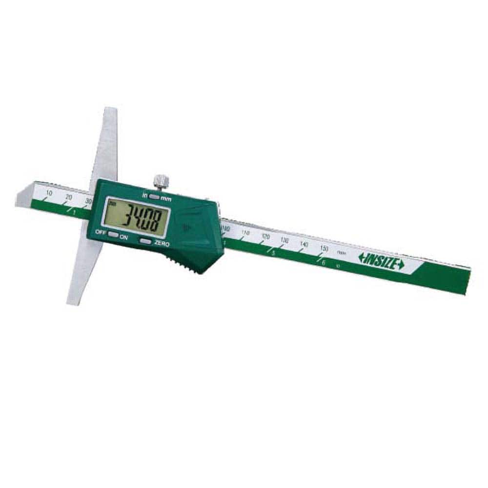 Insize USA LLC - Electronic Depth Gages; Minimum Measurement (mm): 0.00 ; Minimum Measurement (Decimal Inch): 0.0000 ; Maximum Measurement (Decimal Inch): 8.0000 ; Maximum Measurement (mm): 200.00 ; Resolution (mm): 0.01 ; Resolution (Decimal Inch): 0.00 - Exact Industrial Supply