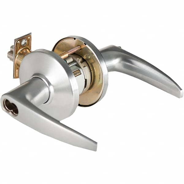 Entrance Lever Lockset for 1-3/4 to 2-1/4″ Thick Doors 6 or 7 Pin Best & Compatible, 2-3/4″ Backset, Satin Chrome\xB6Antimicrobial Coated Finish