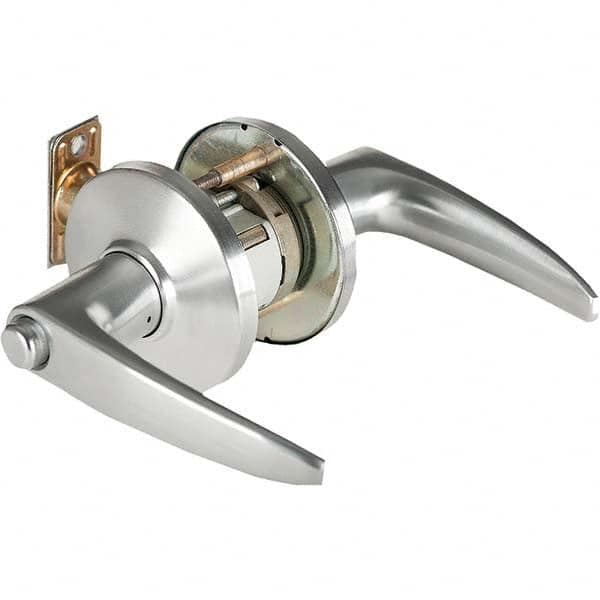 Passage Lever Lockset for 1-3/4 to 2-1/4″ Thick Doors No Cylinder, 2-3/4″ Backset, Satin Chrome\xB6Antimicrobial Coated Finish