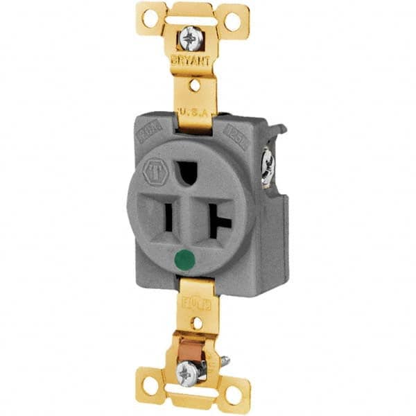 Bryant Electric - Straight Blade Receptacles Receptacle Type: Single Receptacle Grade: Hospital - A1 Tooling