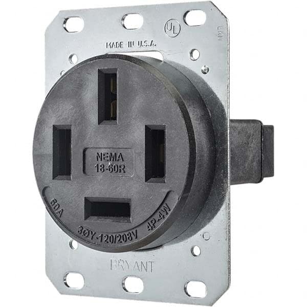 Bryant Electric - Straight Blade Receptacles Receptacle Type: Single Receptacle Grade: Industrial - A1 Tooling