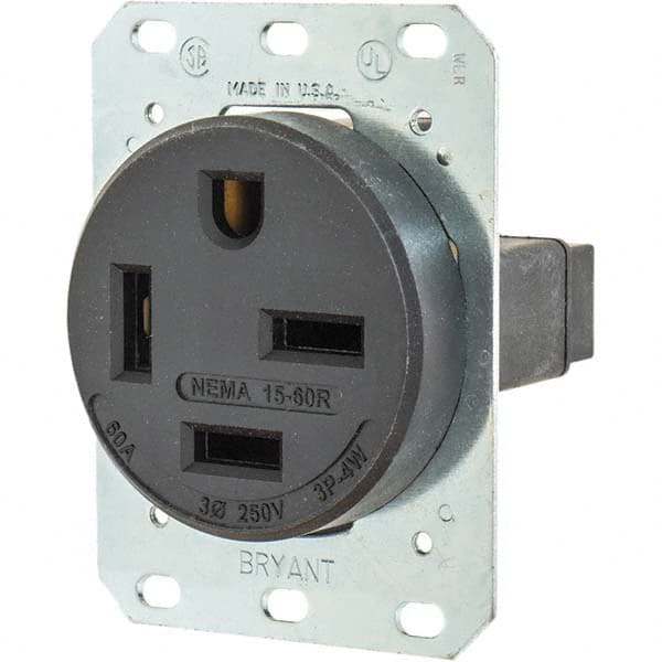 Bryant Electric - Straight Blade Receptacles Receptacle Type: Single Receptacle Grade: Industrial - A1 Tooling