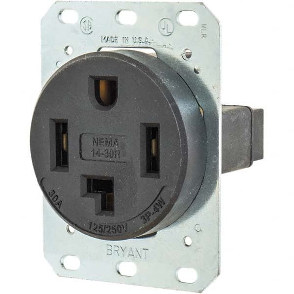 Bryant Electric - Straight Blade Receptacles Receptacle Type: Single Receptacle Grade: Industrial - A1 Tooling