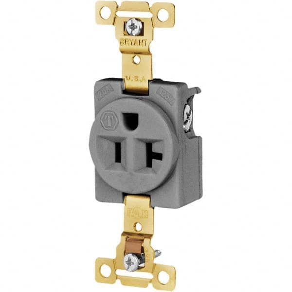 Bryant Electric - Straight Blade Receptacles Receptacle Type: Single Receptacle Grade: Industrial - A1 Tooling