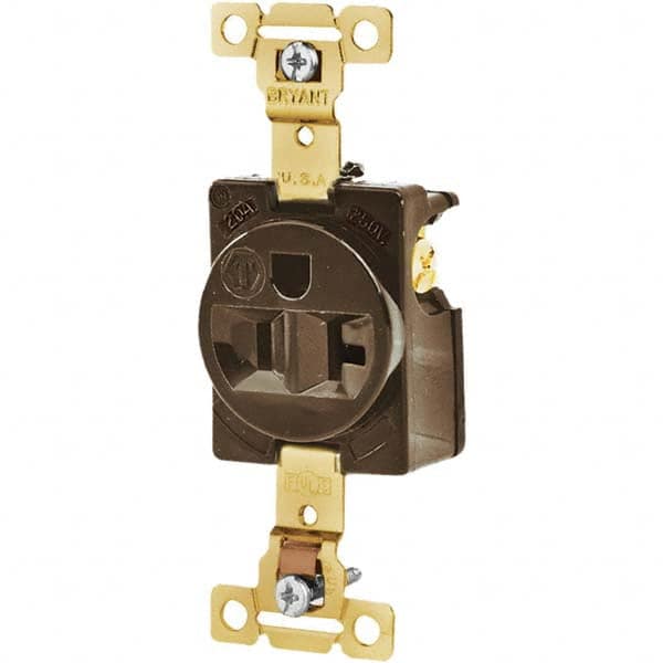 Bryant Electric - Straight Blade Receptacles Receptacle Type: Single Receptacle Grade: Industrial - A1 Tooling