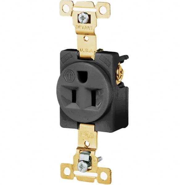 Bryant Electric - Straight Blade Receptacles Receptacle Type: Single Receptacle Grade: Industrial - A1 Tooling