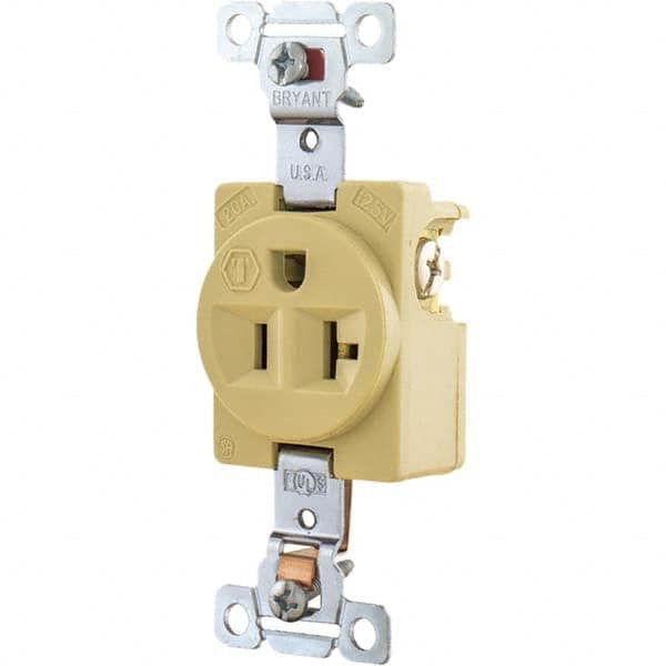 Bryant Electric - Straight Blade Receptacles Receptacle Type: Single Receptacle Grade: Industrial - A1 Tooling