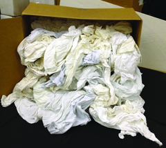 White T-Shirt Wiper - 50 lb Box - A1 Tooling