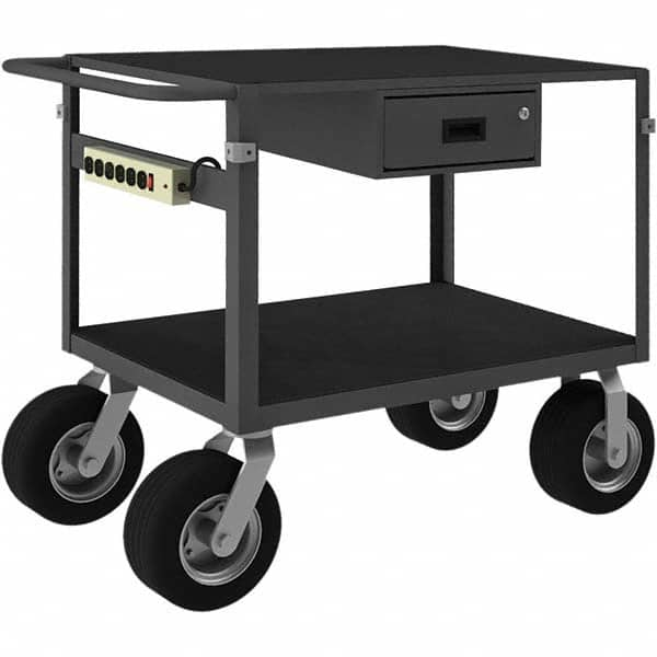 Instrument Utility Cart: Steel, Gray Swivel