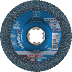 Flap Disc: 7/8″ Hole, 40 Grit, Zirconia Alumina, Compact Coated, Fiber-Backed, 12,200 RPM