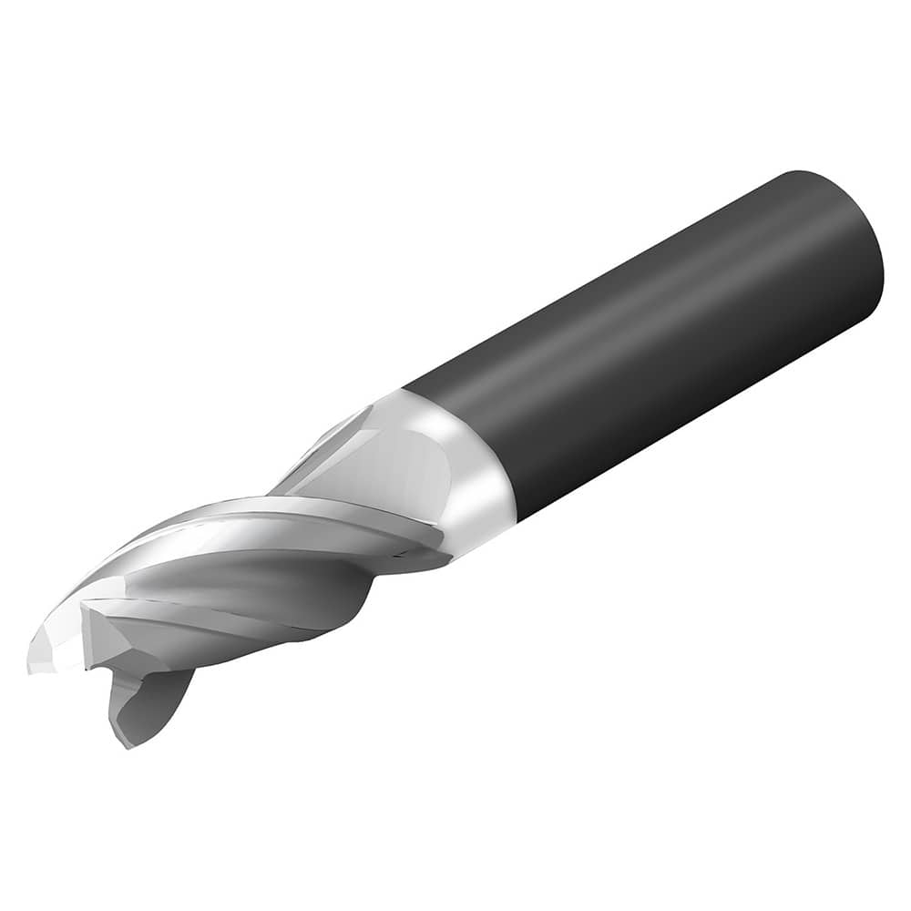 Corner Radius End Mill: 1″ Dia, 2″ LOC, 0.03″ Radius, 3 Flutes, Solid Carbide 5″ OAL, 1″ Shank Dia, 35 ° Helix, ZrN Coated, Corner Radius End, Centercutting, Series CoroMill Dura