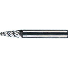 PFERD - SL-1, 1/4" Cut Diam, 1/4" Shank Diam, Carbide End Cut Tree with Radius End Burr - Exact Industrial Supply