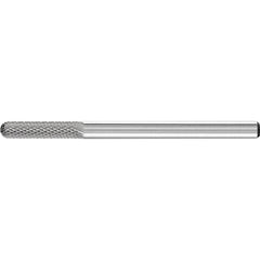 PFERD - SC-42, 1/8" Cut Diam, 1/8" Shank Diam, Carbide Diamond Pattern Cylinder with Radius End Burr - Exact Industrial Supply