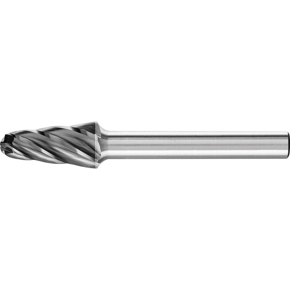 PFERD - SL-3, 3/8" Cut Diam, 1/4" Shank Diam, Carbide End Cut Aluma Cut Taper with Radius End Burr - Exact Industrial Supply