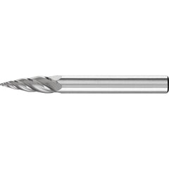 PFERD - SG-1, 1/4" Cut Diam, 1/4" Shank Diam, Carbide End Cut Aluma Cut Tree with Pointed End Burr - Exact Industrial Supply