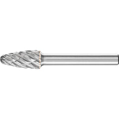 PFERD - SF-3, 3/8" Cut Diam, 1/4" Shank Diam, Carbide End Cut Tree with Radius End Burr - Exact Industrial Supply