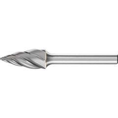 PFERD - SG-5, 1/2" Cut Diam, 1/4" Shank Diam, Carbide End Cut Aluma Cut Tree with Pointed End Burr - Exact Industrial Supply