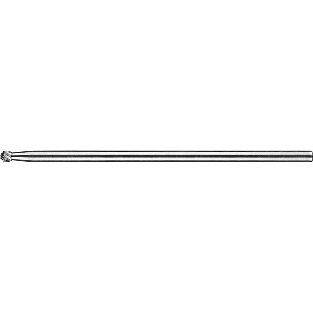 PFERD - SD-1L6, 1/4" Cut Diam, 1/4" Shank Diam, Carbide Double Cut Ball Burr - Exact Industrial Supply